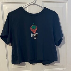 Levi's crop tee with Strawberry Graphic